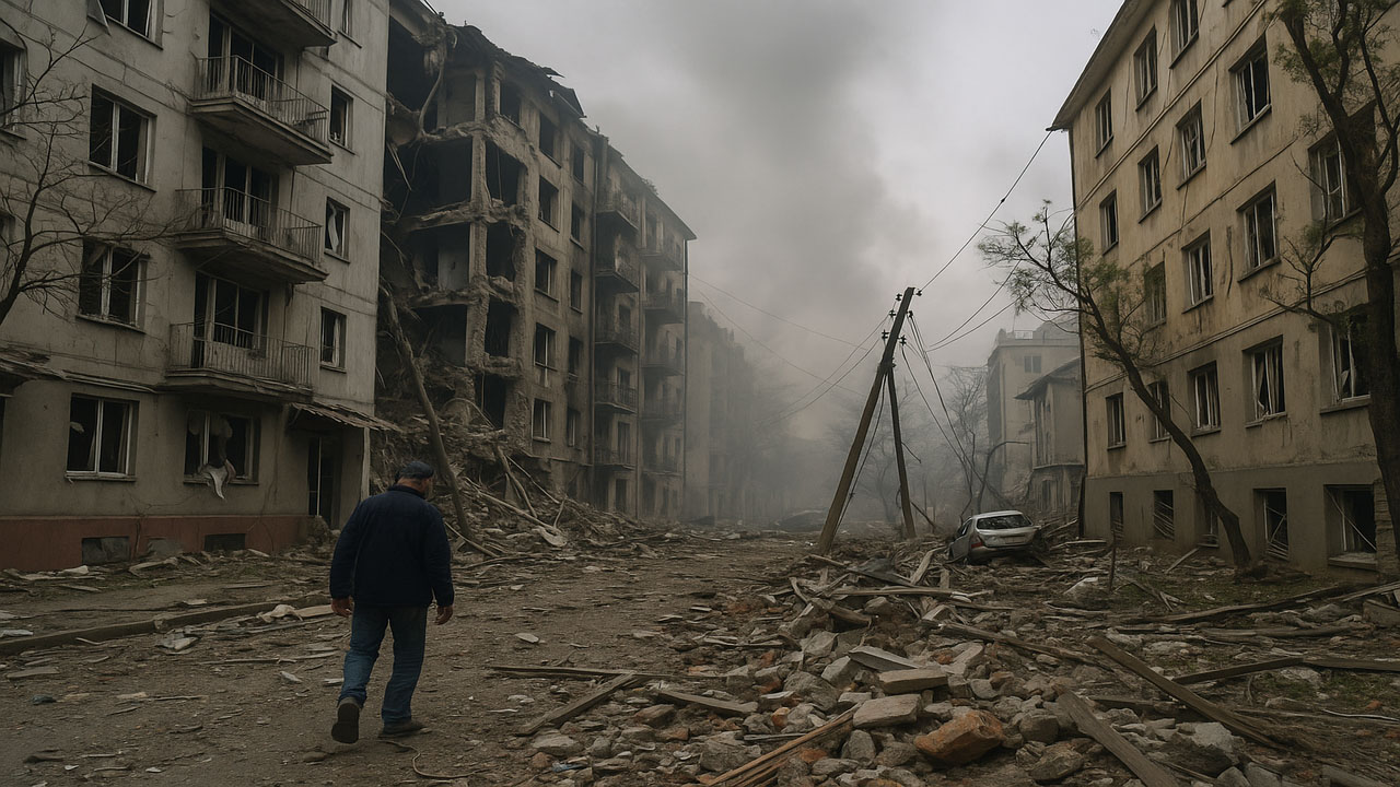 Serangan Pesawat Drone Rusia Hancurkan Kota Kharkiv di Ukraina, 47 Orang Terluka
